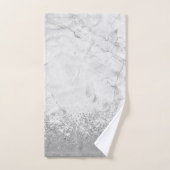 銀大理石シルバーきらびやかなガラス バスタオルセット (ハンドタオル)