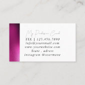 銀大理石ピンクダイヤモンドコーチ名刺 名刺 (裏面)