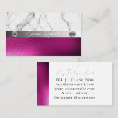 銀大理石ピンクダイヤモンドコーチ名刺 名刺 (正面/裏面)