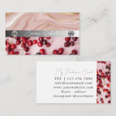 銀大理石ピンクダイヤモンドコーチ名刺 名刺 (正面/裏面)