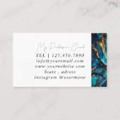 銀大理石ピンクダイヤモンドコーチ名刺 名刺 (裏面)