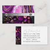 銀大理石ピンクダイヤモンドコーチ名刺 名刺 (正面/裏面)