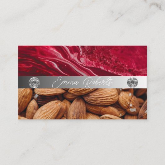 銀大理石ピンクダイヤモンドコーチ名刺 名刺 (正面)