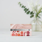 銀大理石ピンクダイヤモンドコーチ名刺 名刺 (スタンド正面)