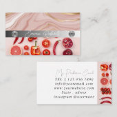 銀大理石ピンクダイヤモンドコーチ名刺 名刺 (正面/裏面)