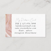 銀大理石ピンクダイヤモンドコーチ名刺 名刺 (裏面)