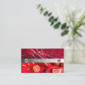 銀大理石ピンクダイヤモンドコーチ名刺 名刺 (スタンド正面)