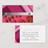 銀大理石ピンクダイヤモンドコーチ名刺 名刺 (正面/裏面)