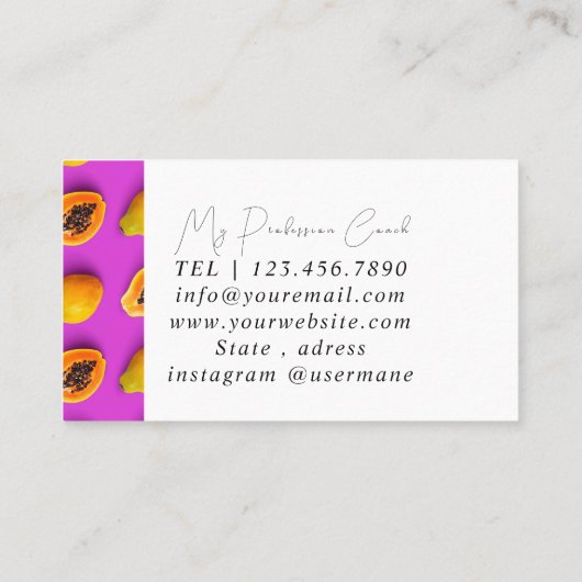 銀大理石ピンクダイヤモンドコーチ名刺 名刺 (裏面)