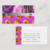 銀大理石ピンクダイヤモンドコーチ名刺 名刺 (正面/裏面)