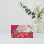 銀大理石ピンクダイヤモンドコーチ名刺 名刺 (スタンド正面)