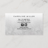 銀大理石フォイルエレガントメイクアップ美しいサロン 名刺 (裏面)