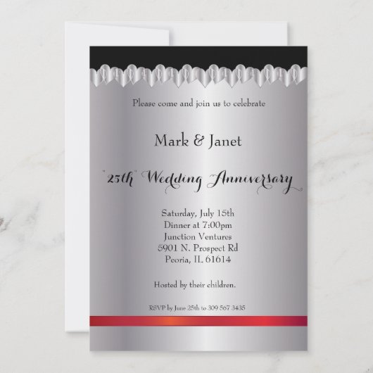 銀婚式おめでとう２５周年 招待状 (裏面)