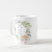 銀婚式のバラとグリーン コーヒーマグカップ (正面左)