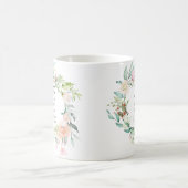 銀婚式のバラとグリーン コーヒーマグカップ (中央)