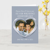 銀婚式の写真 お母さんとお父さんのカード カード (黄色い花)