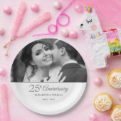 銀婚式25周年記念フォト ペーパープレート (パーティー)