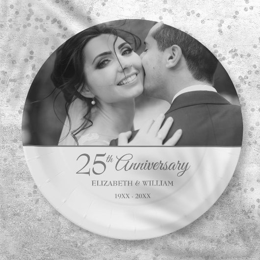 銀婚式25周年記念フォト ペーパープレート