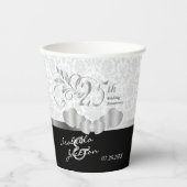 銀婚式25周年記念日 紙コップ (正面)