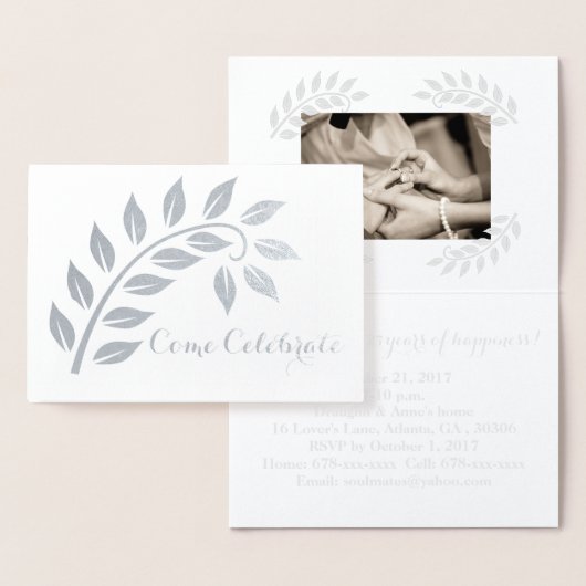 銀婚式 カスタム フォト 招待状 (ディスプレー)