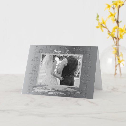 銀婚式 カード (黄色い花)