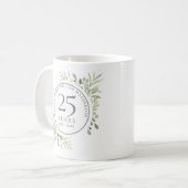 銀婚式 水彩グリーン コーヒーマグカップ (正面左)