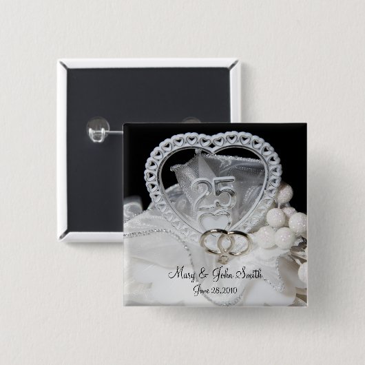 銀婚式 缶バッジ (正面&裏面)