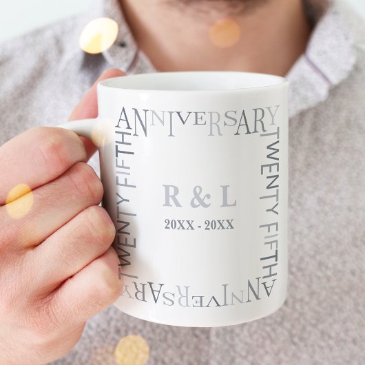 銀婚式（25周年結婚記念日）プレゼント コーヒーマグカップ