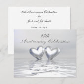 銀婚記念ハート 招待状 (正面/裏面)