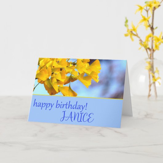 銀子ビロバあいさつカード カード (黄色い花)