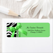 銀宝石を使用したライムグリーンストライプとホワイトゼブラの ラベル (インサイチュ)