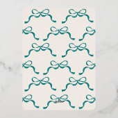 銀実在とターコイズ弓オーバルフォトホリデー 箔シーズンカード (裏面)