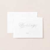 銀実在ホイルラグジュアリー結婚ズ座席表 箔カード (封筒付き正面)