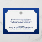 銀実在箔のハッピー休暇と雪 箔シーズンカード (裏面)