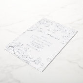 銀実在箔の花キンセアニェラエレガントパーティー 箔招待状 (回転した状態)