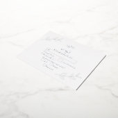 銀実在箔の離れエレガントウェディングRSVP 箔招待状ポストカード (回転した状態)