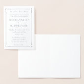 銀実在箔アールデコ結婚式招待状 箔カード (ディスプレー)