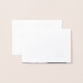 銀実在箔バタフライ写真結婚の感謝 箔カード (裏面封筒付き)