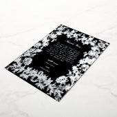 銀実在箔フローラブラック結婚の感謝 箔招待状 (回転した状態)