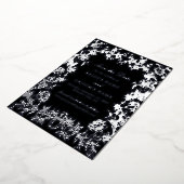 銀実在箔フローラ結婚式の日付カードを保存 箔招待状 (回転した状態)