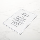 銀実在箔モダンホワイト&シルバー結婚ズ 箔招待状 (回転した状態)