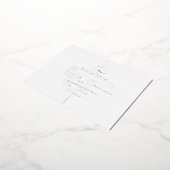 銀実在箔モノグラムウェディングRSVP 箔招待状ポストカード (回転した状態)