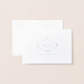 銀実在箔リースエレガントウェディング座席表 箔カード (裏面封筒付き)