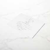 銀実在箔リースホワイトウェディングRSVP 箔招待状ポストカード (回転した状態)