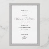 銀実在箔2023年のスクリプトフォトClass 箔招待状 (裏面)