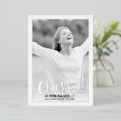 銀実在箔2023年のスクリプトフォトClass 箔招待状 (立ち正面)