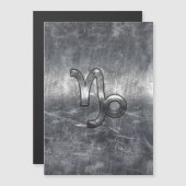 銀山羊座〔占星術の〕十二宮図シンボル鋼スタイル (正面/裏面)