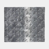 銀山羊座〔占星術の〕十二宮図シンボル鋼スタイル フリースブランケット (正面(横))