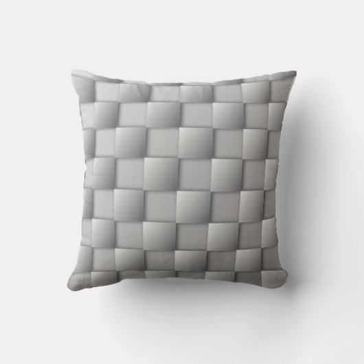 銀市松模様に腰枕 クッション (裏面)