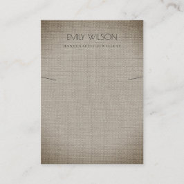 銀布箔ステックネックレスのネックレスディスプレイ 名刺